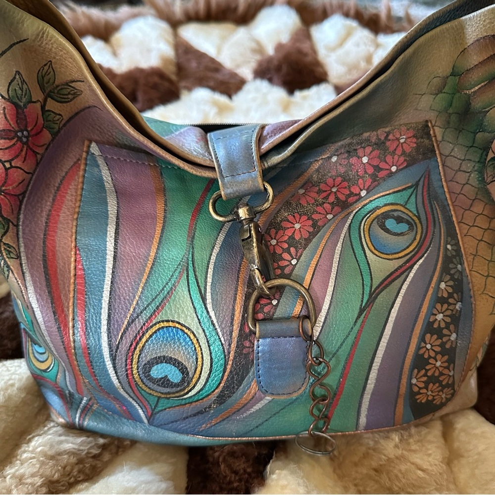 Anuschka Hand Aqua Painted Leather Bag